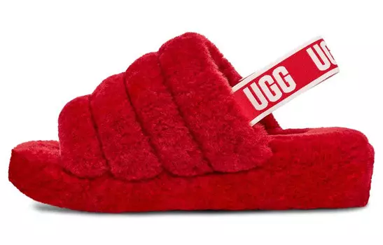 Пушистый Да Слайд Лента Красный Малыш Ugg