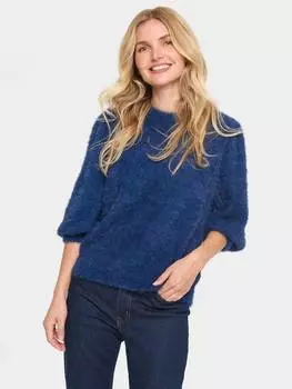 Пушистый джемпер banni Saint Tropez, темно-синий