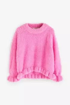 Пушистый джемпер для девочек River Island, розовый