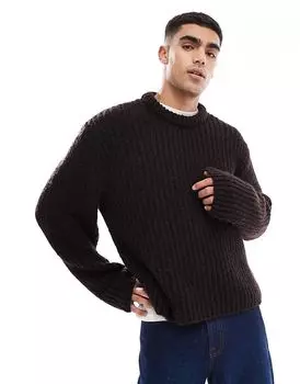 Пушистый джемпер коричневого цвета Jack & Jones