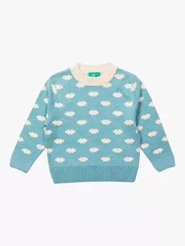 Пушистый джемпер-облако Little Green Radicals, голубой