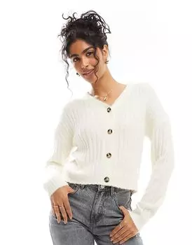 Пушистый фактурный кардиган кремового цвета Wednesday's Girl
