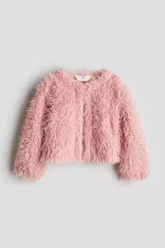 Пушистый кардиган H&M, розовый