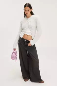 Пушистый кардиган Monki, серый