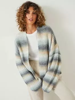 Пушистый кардиган с эффектом омбре HUSH, грибно-серый/мульти