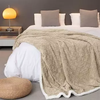 Пушистый плед Sherpa, плед Skandi двусторонний, плед Skandi 150х200см Paco Home, коричневый