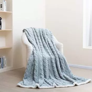 Пушистый плед Sherpa, плед Skandi двусторонний, плед Skandi 150х200см Paco Home, серый