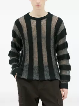 Пушистый потертый свитер Brain Dead, черный