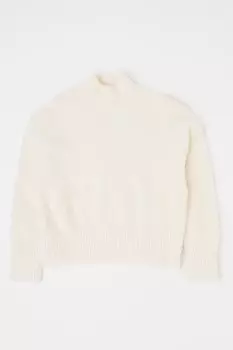 Пушистый свитер до середины шеи United Colors Of Benetton, белый