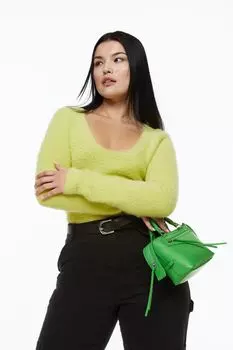 Пушистый свитер H&M, светло-зеленый