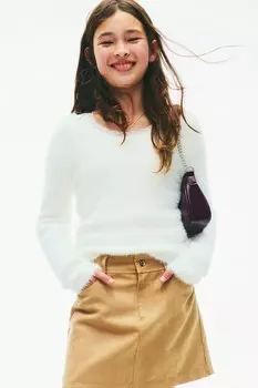 Пушистый свитер H&M, белый
