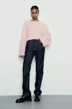 Пушистый свитер ZARA, розовый