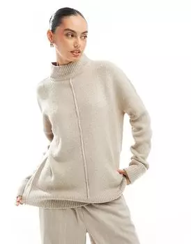 Пушистый вязаный джемпер бежевого цвета Brave Soul