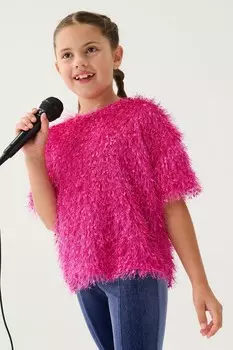 Пушистый вязаный топ розово фиолетового цвета Hatley, розовый