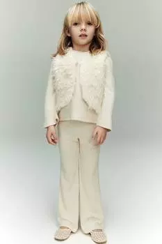 Пушистый жилет H&M, белый