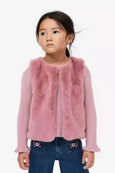 Пушистый жилет H&M, розовый