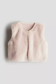 Пушистый жилет H&M, розовый