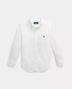 Пустая поплиновая рубашка для мальчика Polo Ralph Lauren, белый