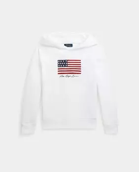 Пустой детский свитшот с флагом США Polo Ralph Lauren, белый