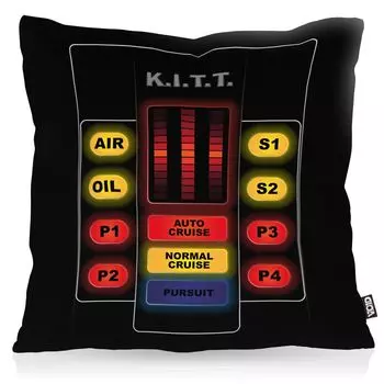 ПУСТОТА К.И.Т.Т. Чехол на подушку интерфейса, чехол для подушки из полиэстера, водонепроницаемый для улицы, Майкл Найт 2000, черный райдер, размер подушки: 60 x 60 см void