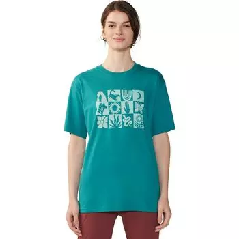 Пустынный клетчатый короткий рукав свободного кроя топ Mountain Hardwear, цвет wintermint