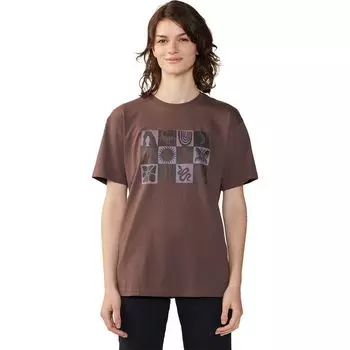 Пустынный клетчатый короткий рукав свободного кроя топ Mountain Hardwear, цвет carob