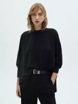 Пузырчатый джемпер большого размера Mango, черный