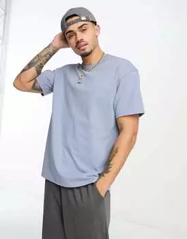 Пыльно-синяя футболка с логотипом Nike Premium Essentials