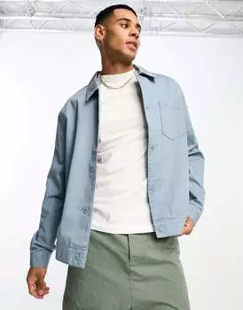 Пыльно-синяя куртка Харрингтон ASOS DESIGN