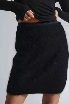 Пышная трикотажная мини-юбка H&M, черный