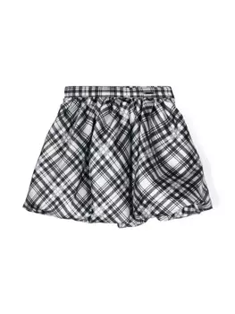 Пышная юбка мини в клетку Monnalisa, черный