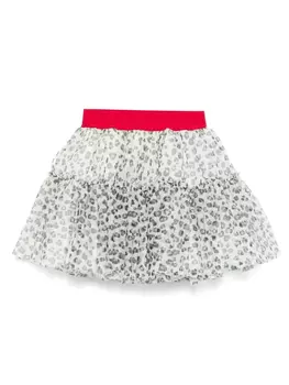 Пышная юбка с леопардовым принтом Monnalisa, белый