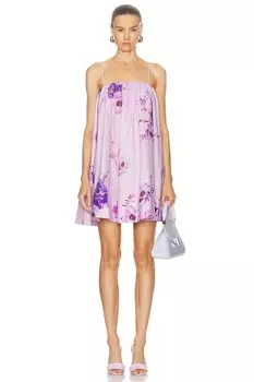 Пышное мини-платье Lightburst Zimmermann, цвет Purple Floral