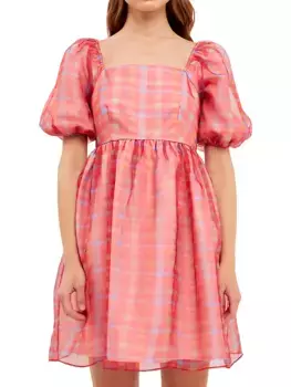 Пышное мини-платье в клетку Endless Rose, мультиколор