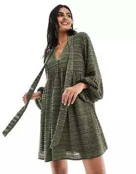 Пышное свободное платье мини цвета хаки ASOS DESIGN
