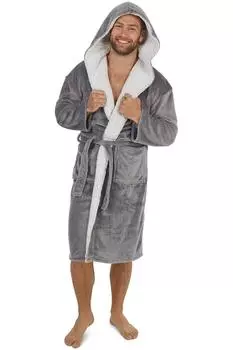Пышный халат с капюшоном CityComfort, серый