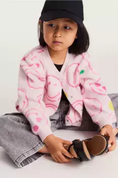 Пышный кардиган с принтом H&M, розовый