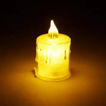 Q-Art Декоративная блестящая свеча на батарейках - 6 см