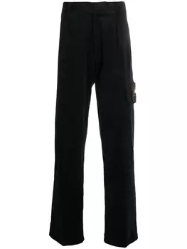 Qasimi спортивные брюки прямого кроя с нашивкой-логотипом, синий