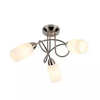 QAZQA - Classic I Antique Classic Потолочный светильник сталь I серебро I матовый никель, 3 лампы - Fortress I гостиная I спальня - стальная круглая - подходит для светодиодов E14