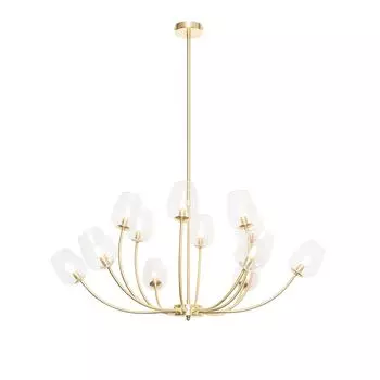 QAZQA - Classic I Подвесной светильник Antique Classic I Подвесной светильник I Подвесной светильник Золото I Латунь со стеклом, 12 ламп - Elien I Гостиная I Спальня - Круглая сталь - Подходит для светодиодов G9