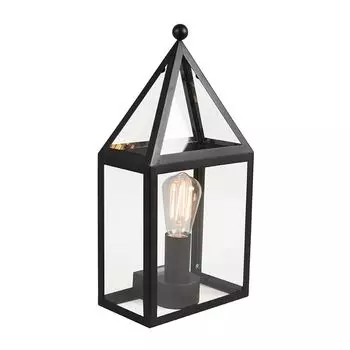 QAZQA - Country House I Винтажный сельский уличный настенный светильник, черный - Амстердам I Наружное освещение - Прямоугольный из нержавеющей стали - Подходит для светодиодов E27