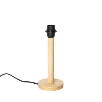QAZQA - Country house I винтажная сельская настольная лампа из дерева без абажура - Mels I гостиная I спальня - круглая - светодиодная подходит E27, белый