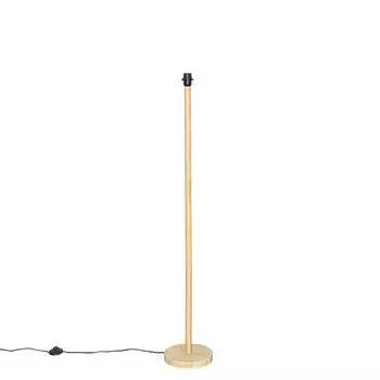 QAZQA - Country house I винтажный сельский торшер из дерева без абажура - Mels I гостиная I спальня - круглый - светодиод подходит E27, белый