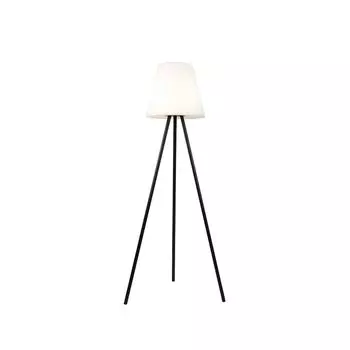 QAZQA - Дизайн современный торшер I Торшер I Торшер I Лампа I Лампа черная IP44, вкл. светодиод на солнечной батарее - Диммер Virginia I с регулируемой яркостью I Наружное освещение - продолговатая сталь - I (не заменяемый), черный