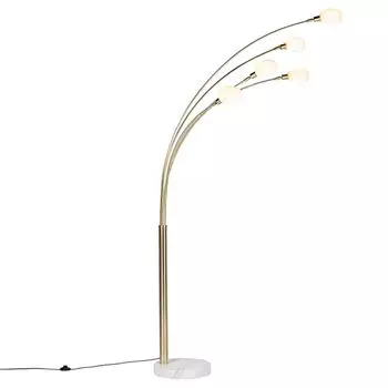 QAZQA - Дизайн торшер в стиле ар-деко, золото I латунь, 5 ламп - Мармо шестидесятых годов I гостиная I спальня - продолговатая сталь - подходит для светодиодов E14