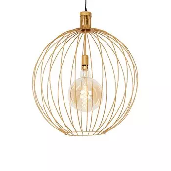 QAZQA - Дизайнерский подвесной светильник I Подвесной светильник I Подвесной светильник золото I Латунь 60 см - Провод Dos I Гостиная I Спальня - Стальной шар I Сферический - Светодиод подходит E27