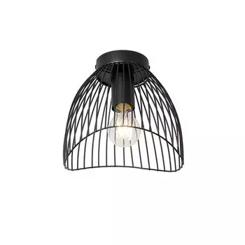 QAZQA - Дизайнерский потолочный светильник I Потолочный светильник I Лампа I свет черный 20 см - Pua I гостиная I спальня - круглая сталь - Подходит для светодиодов E27