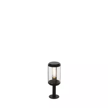 QAZQA - Дизайнерский светильник для наружного освещения, черный, 40 см, IP44 - Наружное освещение Schiedam I - продолговатый алюминий - Подходит для светодиодов E27