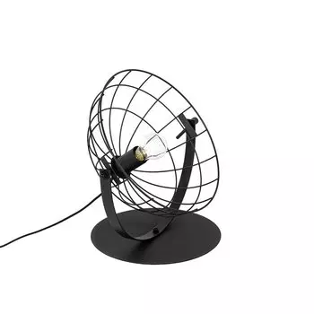 QAZQA - Industrial I Vintage I Industrial I Vintage I настольная лампа, черная, регулируемая - Hanze I гостиная I спальня - стальная круглая - подходит для светодиодов E27, черный